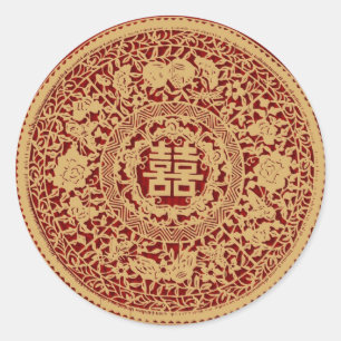 Etiquetas chinesas da felicidade do dobro do