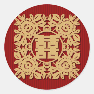 Etiquetas chinesas do casamento da felicidade