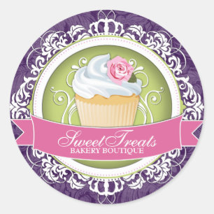 Etiquetas chiques e elegantes da caixa do cupcake