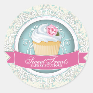 Etiquetas chiques e elegantes da caixa do cupcake
