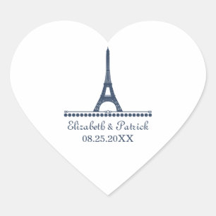 Etiquetas chiques parisienses do casamento, azuis