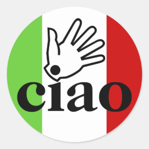 Etiquetas ciao com selos do envelope da letra da
