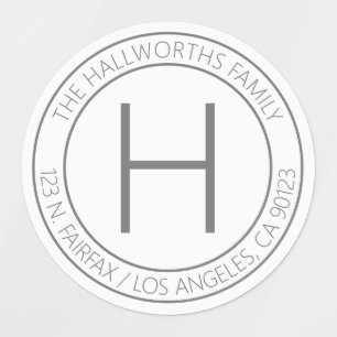 Etiquetas Cinza Moderna à prova d'água e Endereço de Devoluç