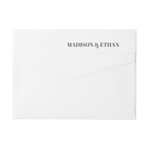 Etiquetas Cinza Moderna e Endereço de Devolução de Casamento