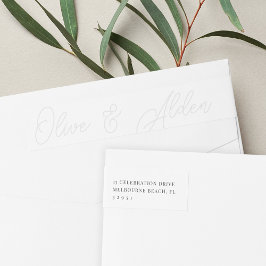 Etiquetas Cinza | Script Watermark Wedding Return Address