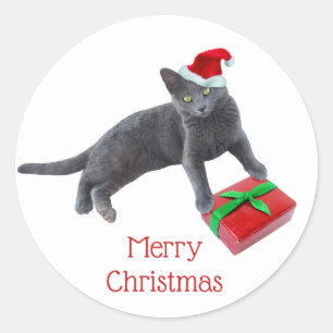 Etiquetas cinzentas do gato do papai noel