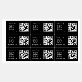 Etiquetas Código QR de Ativo Preto | Rastreamento de Negócio