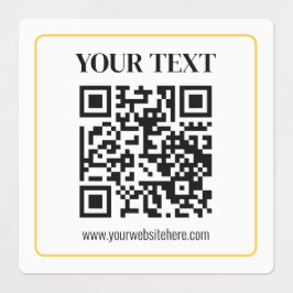 Etiquetas Código QR e texto editáveis com borda de ouro amar