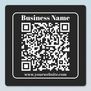 Etiquetas Código QR editável Preto e Branco Estilo Retro Mod