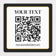 Código QR empresarial com texto superior e inferio