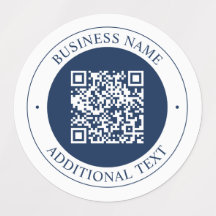 Código QR & Texto personalizáveis | Azul Marinho E