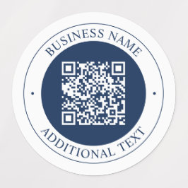 Etiquetas Código QR & Texto personalizáveis | Azul Marinho E