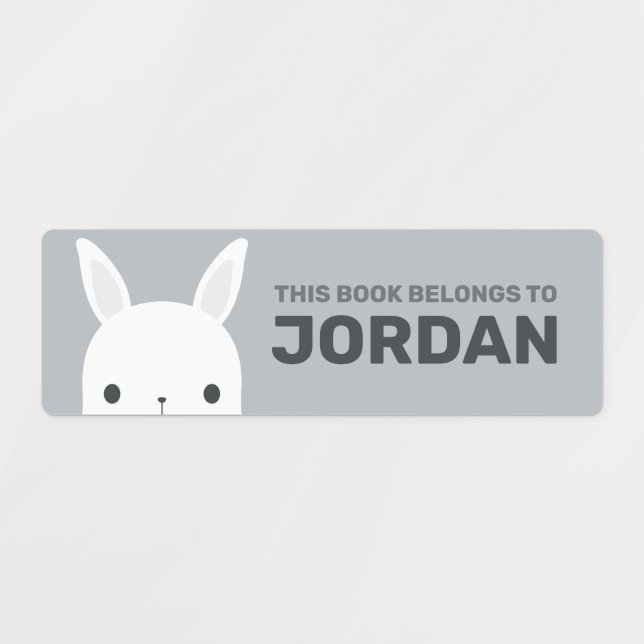 Etiquetas Coelho Bonito com Nome Personalizado (Design 1)