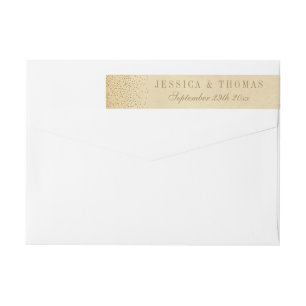 Etiquetas Coleção de Casamentos Vintage Glam Dourado Confett