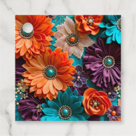 Etiquetas Coloridas de Arte de Tecido Floral