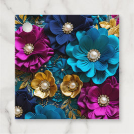 Etiquetas Coloridas de Arte de Tecido Floral