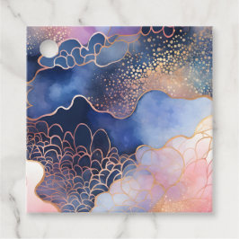 Etiquetas Coloridas de Arte de Tinta Abstrato