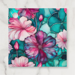 Etiquetas Coloridas De Arte De Tinta Floral