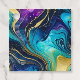 Etiquetas Coloridas de Arte de Tinta Marble