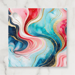 Etiquetas Coloridas de Arte de Tinta Marble