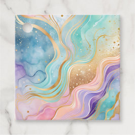 Etiquetas Coloridas de Arte de Tinta Marble