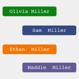 Etiquetas coloridas de nomes impermeáveis para a c