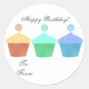 Etiquetas coloridas dos cupcakes