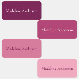 Etiquetas Coloridas para Crianças Rosa para Vestuá