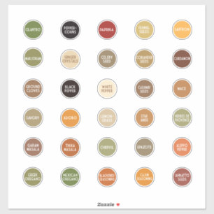 Etiquetas com código de cores Herb e Spice Gourme