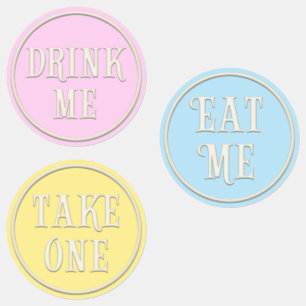 Etiquetas "Coma-Me, Beba-Me, Pegue Um" Festa de Chá Maravil