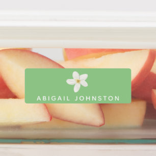 Etiquetas Comida de Monograma Floral Branco de Cores Aquáti