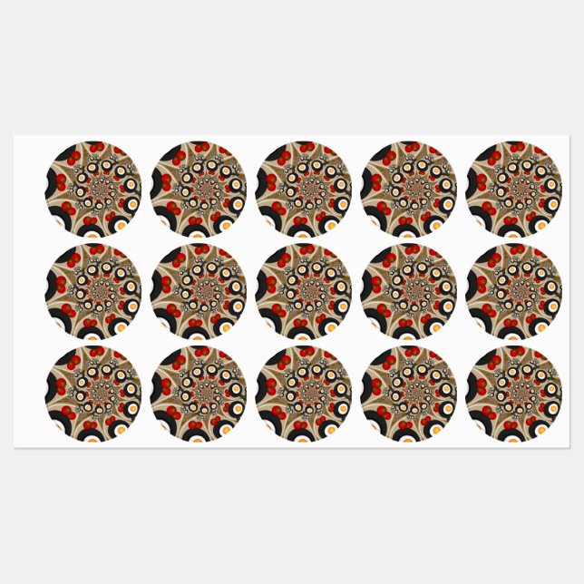 Etiquetas Comida Engraçada De Arte Fractal, Tomates, Ovos (Folha)