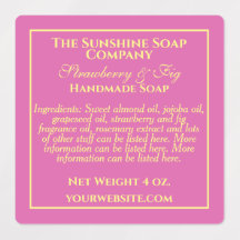 Componentes de cosméticos de sabão amarelo-rosa à 