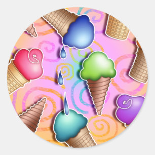 Etiquetas - CONES do SORVETE do pop art