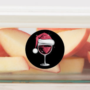 Etiquetas Copo de Vinho Tinto Natal Natalino Divertido