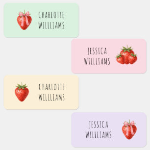 Etiquetas Coquette Strawberry de volta às crianças da escola