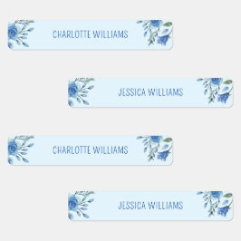 Etiquetas Cor da Água Cura Azul Floral de Volta às Crianças 