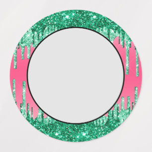 Etiquetas Cor de Melancia Rosa Rosa das Grelhas Verdes