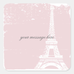 Etiquetas cor-de-rosa do casamento da torre Eiffel