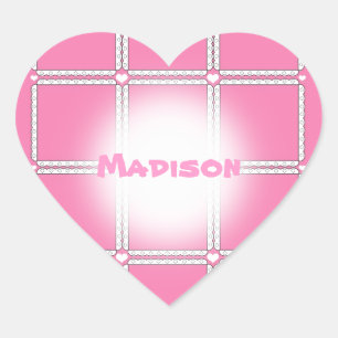 Etiquetas cor-de-rosa do coração