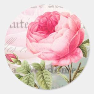 Etiquetas cor-de-rosa do vintage francês de