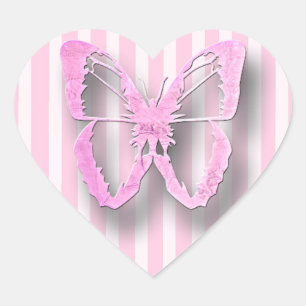 Etiquetas cor-de-rosa e brancas da borboleta
