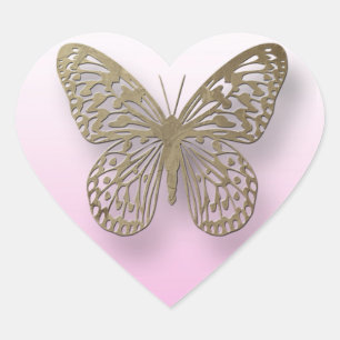 Etiquetas cor-de-rosa e Dourados da borboleta