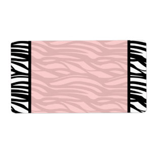 Etiquetas cor-de-rosa macias do vazio da zebra