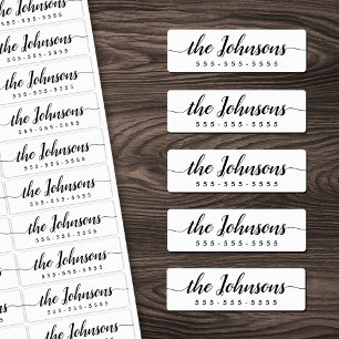 Etiquetas Cor personalizada, nome e número de script boniti