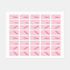 Etiquetas Cor sólida rosa pastel personalizada