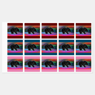 Etiquetas Cores Claras do Norte de Espírito Urso Preto