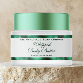 Etiquetas Cosmetics Body Butter Green Foil & White Jar 