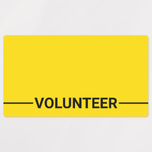 Etiquetas Crachá amarelo do voluntário do vazio