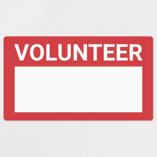 Etiquetas Crachá voluntário do Vazio vermelho